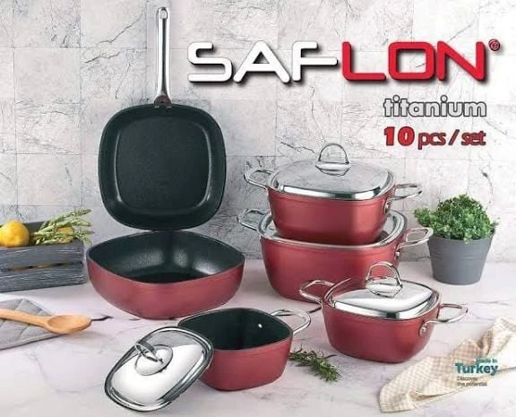 طقم حلل سافلون تيتانيوم مربع ١٠ قطع-منتجات ارشيا - مصر