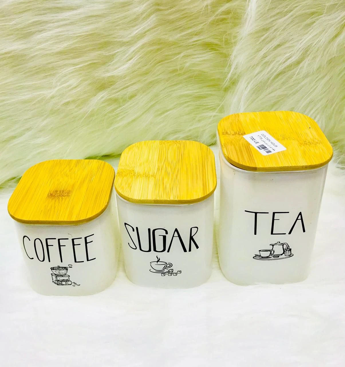 طقم سكريات 3 قطع بغطا خشب-منتجات ارشيا - مصر